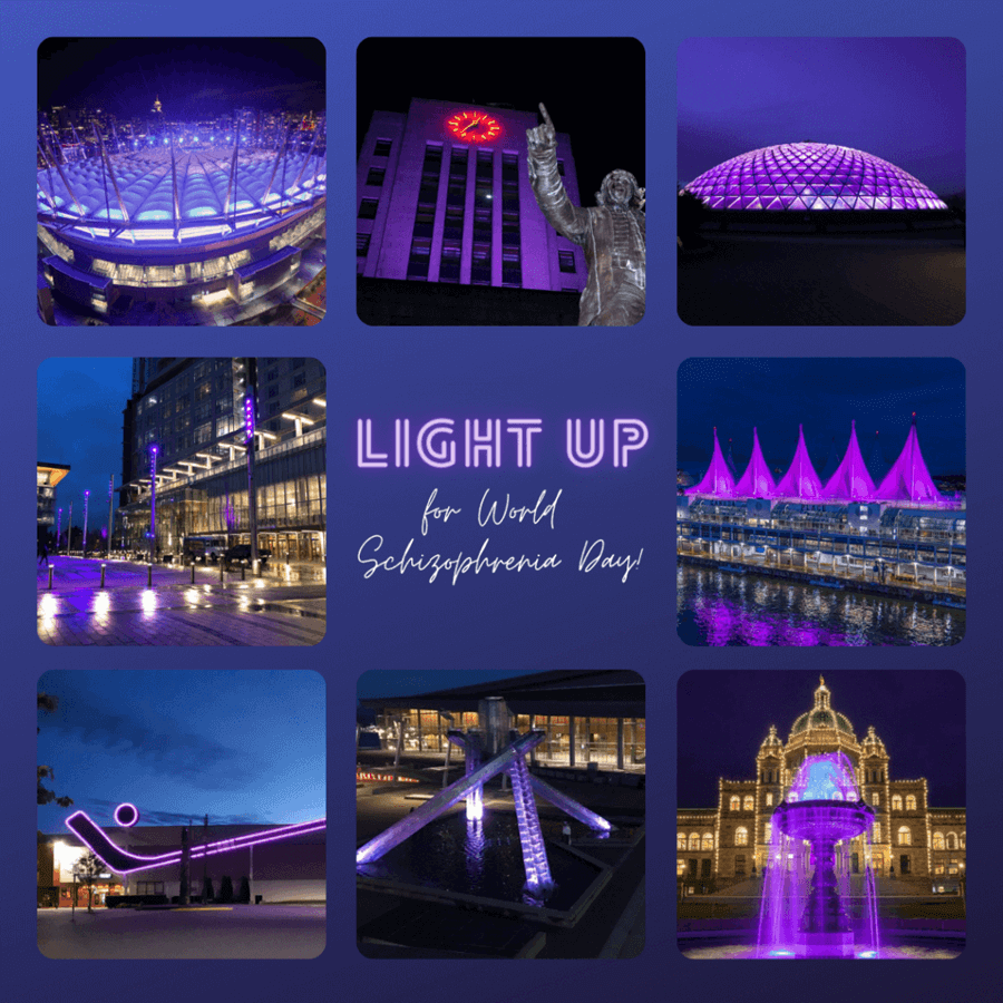 purple lights for national schizophrenia awareness day