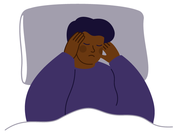 bcss illustration of person in bed holding their head 1