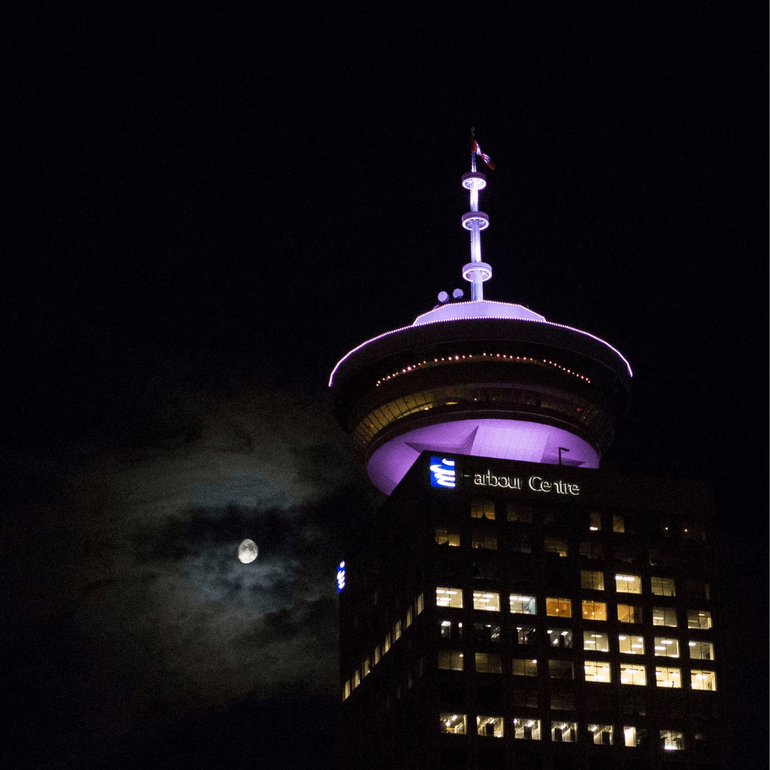 Light Up It Purple -- Harbour Centre