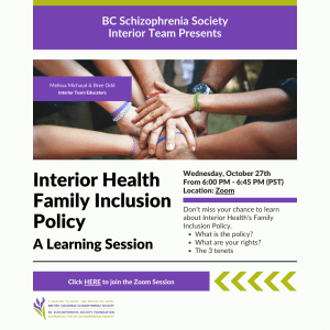 Interior Health Family Policy Inclusion Workshop poster