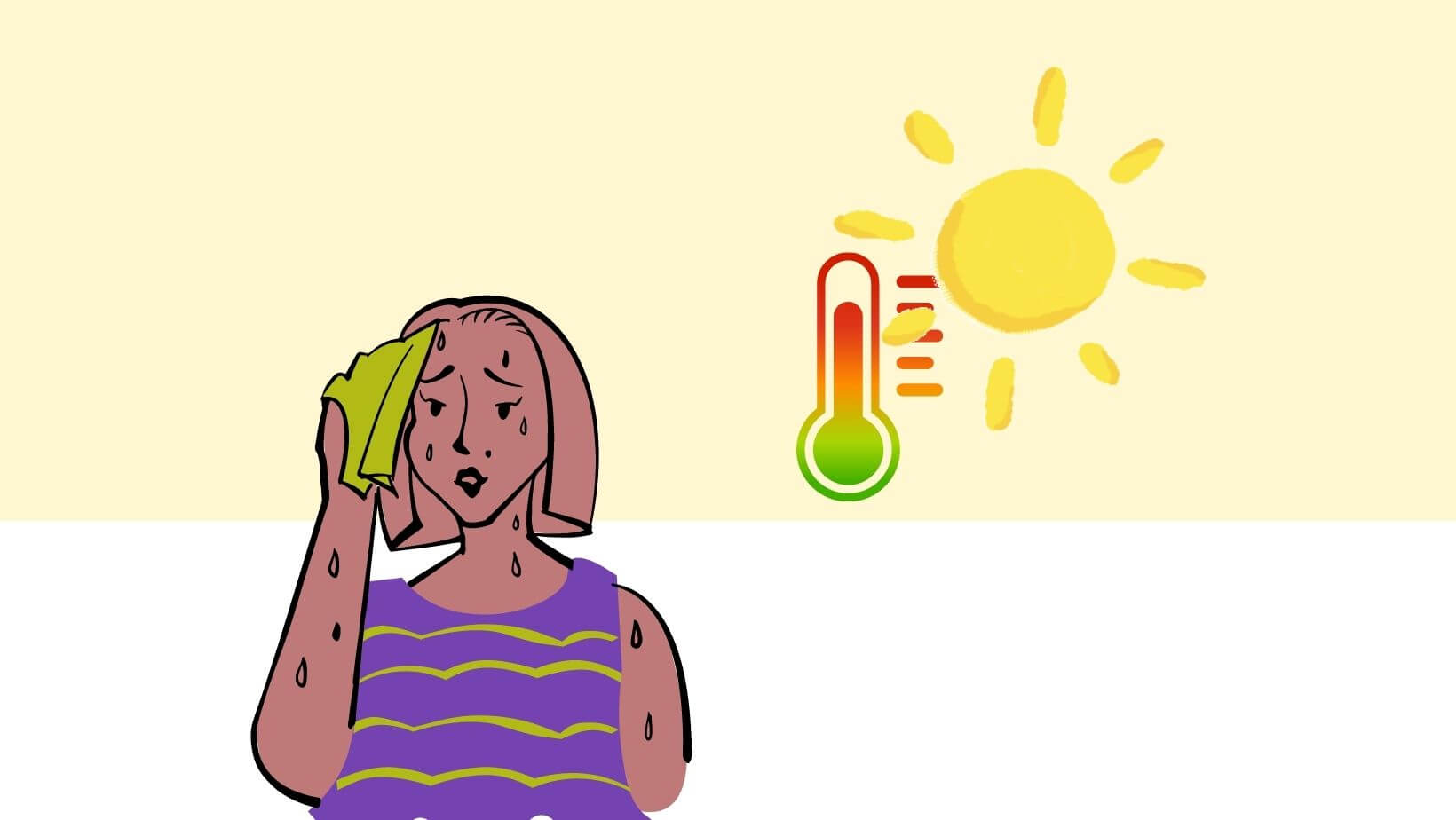 a person sweating in sun